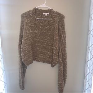 Cropped scoop neck sweater